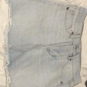 American eagle light wash jean skirt